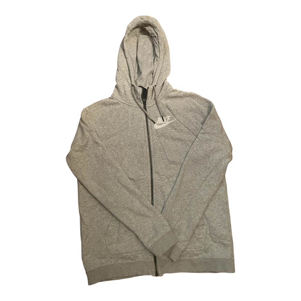 NIKE Grey full-zip Fleece Hoddie